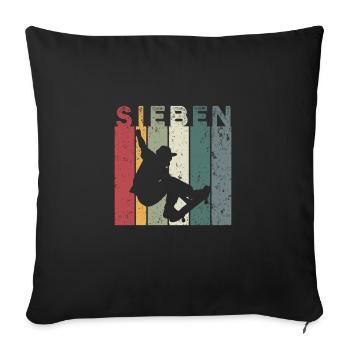 Sieben - Sofakissenbezug 45 x 45 cm - Schwarz - Vorne