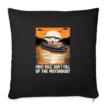 Funny Boat Captain First Rule Don't Fall Of The - Sofakissenbezug 45 x 45 cm - Schwarz - Vorne