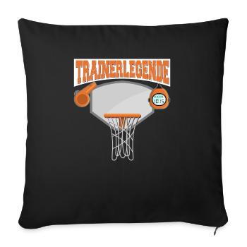 Trainerlegende Basketball Sport - Sofakissenbezug 45 x 45 cm - Schwarz - Vorne