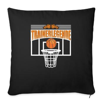 Trainerlegende Legendär Basketball - Sofakissenbezug 45 x 45 cm - Schwarz - Vorne