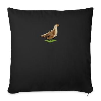 Perdrix I Poulet Oiseaux Petit Gibier Motif pour les chasseurs - Housse de coussin décorative 45 x 45 cm - noir - Devant