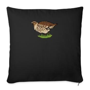 Perdrix I Poulet Oiseaux Petit Gibier Motif pour les chasseurs - Housse de coussin décorative 45 x 45 cm - noir - Devant