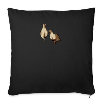 Perdrix I Poulet Oiseaux Petit Gibier Motif pour les chasseurs - Housse de coussin décorative 45 x 45 cm - noir - Devant