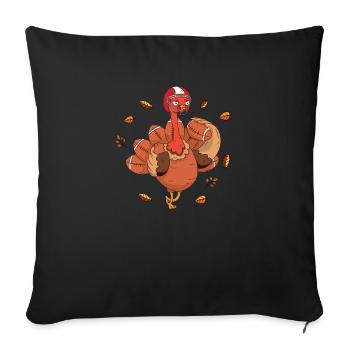 Thanksgiving Truthahn Quarterback Football Spieler - Sofakissenbezug 45 x 45 cm - Schwarz - Vorne