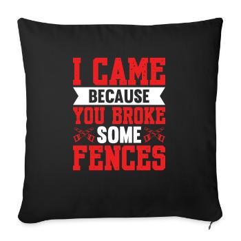 I Came Because You Broke Some Fences Carpenter - Sofa pillowcase 17,3'' x 17,3'' (45 x 45 cm) - black - Front