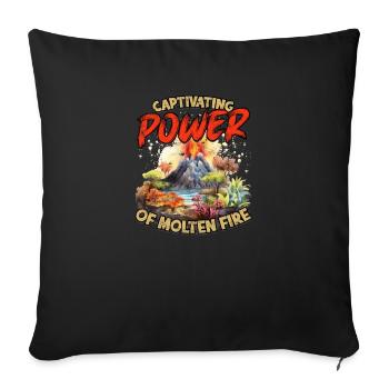 Captivating power of molten fire - Volcano - Sofa pillowcase 17,3'' x 17,3'' (45 x 45 cm) - black - Front