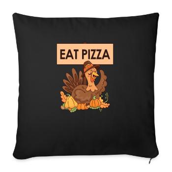 Turquie Automne Nourriture Pizza Végétalien Drôle - Housse de coussin décorative 45 x 45 cm - noir - Devant