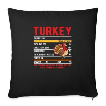 Funny Thanksgiving Day Food Turkey Diet - Sofa pillowcase 17,3'' x 17,3'' (45 x 45 cm) - black - Front