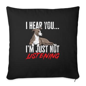 Italian Greyhound Greyhound Dogs - Sofa pillowcase 17,3'' x 17,3'' (45 x 45 cm) - black - Front