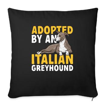 Italian Greyhound Greyhound Dogs - Sofa pillowcase 17,3'' x 17,3'' (45 x 45 cm) - black - Front