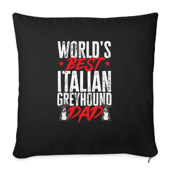 Italian Greyhound Greyhound Dogs - Sofa pillowcase 17,3'' x 17,3'' (45 x 45 cm) - black - Front
