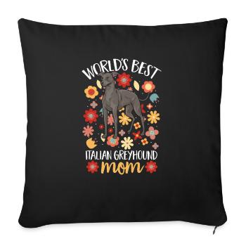 Italian Greyhound Greyhound Dogs - Sofa pillowcase 17,3'' x 17,3'' (45 x 45 cm) - black - Front