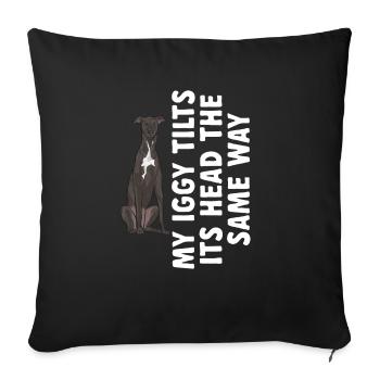 Lévrier italien Greyhound Chiens - Housse de coussin décorative 45 x 45 cm - noir - Devant