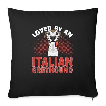 Italian Greyhound Greyhound Dogs - Sofa pillowcase 17,3'' x 17,3'' (45 x 45 cm) - black - Front