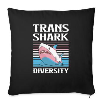 Shark Lover Transgender Pride Flag Trans - Housse de coussin décorative 45 x 45 cm - noir - Devant
