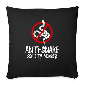 Ophidiophobia: Fear of snakes, snake, boa - Sofa pillowcase 17,3'' x 17,3'' (45 x 45 cm) - black - Front