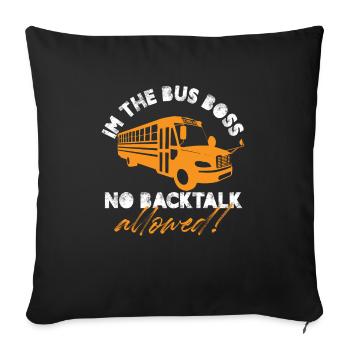 Funny No Backtalk - Yellow Bus Expert School Bus - Housse de coussin décorative 45 x 45 cm - noir - Devant