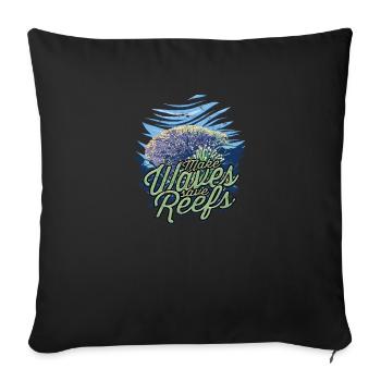 Faire des vagues, sauver les récifs - Reef - Housse de coussin décorative 45 x 45 cm - noir - Devant