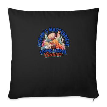 Ocean's masterpiece: The living coral canvas - - Sofa pillowcase 17,3'' x 17,3'' (45 x 45 cm) - black - Front