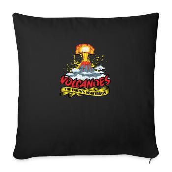 Volcans : les battements de cœur de la Terre - Volcan - Housse de coussin décorative 45 x 45 cm - noir - Devant