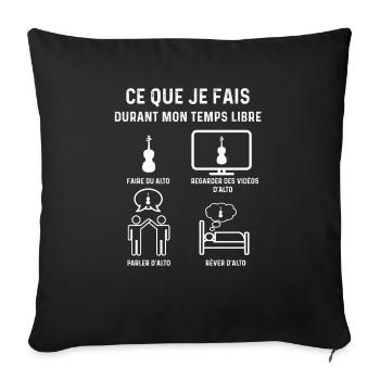 alto temps libre altiste - Housse de coussin décorative 45 x 45 cm - noir - Devant