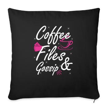 Kaffee, Akten Und Klatsch - HR -Offizier - Sofakissenbezug 45 x 45 cm - Schwarz - Vorne