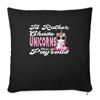Je préfère chasser les licornes que - Housse de coussin décorative 45 x 45 cm - noir - Devant