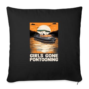 Girls Gone Pontooning Girls Trip Drinking Party - Housse de coussin décorative 45 x 45 cm - noir - Devant