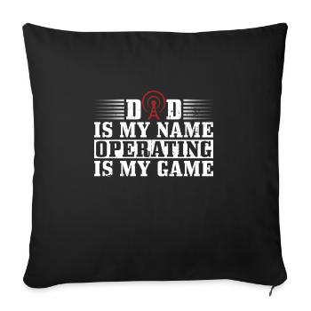 Amateurfunk-vater-design Für Lizenzierten - Sofa pillowcase 17,3'' x 17,3'' (45 x 45 cm) - black - Front