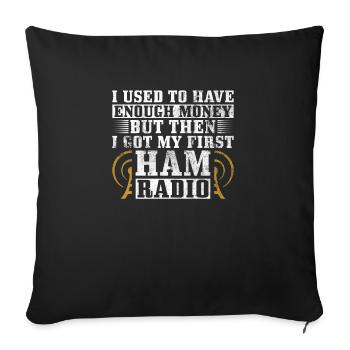 Amateurfunk-design Für Amateurfunk - Housse de coussin décorative 45 x 45 cm - noir - Devant