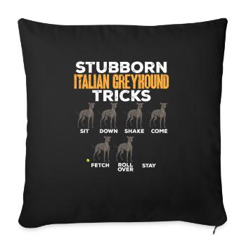 Italian Greyhound Greyhound Dogs - Sofa pillowcase 17,3'' x 17,3'' (45 x 45 cm) - black - Front