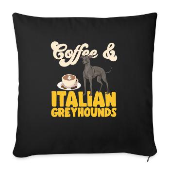 Italian Greyhound Greyhound Dogs - Sofa pillowcase 17,3'' x 17,3'' (45 x 45 cm) - black - Front