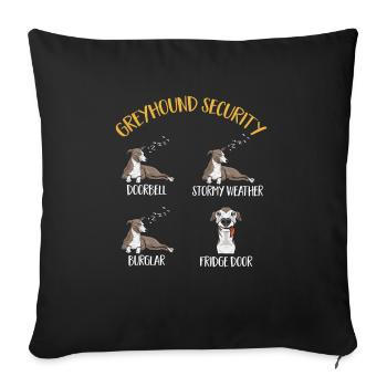 Italian Greyhound Greyhound Dogs - Sofa pillowcase 17,3'' x 17,3'' (45 x 45 cm) - black - Front