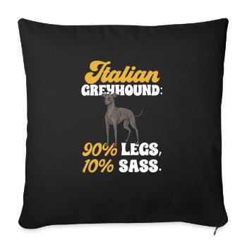 Italian Greyhound Greyhound Dogs - Sofa pillowcase 17,3'' x 17,3'' (45 x 45 cm) - black - Front