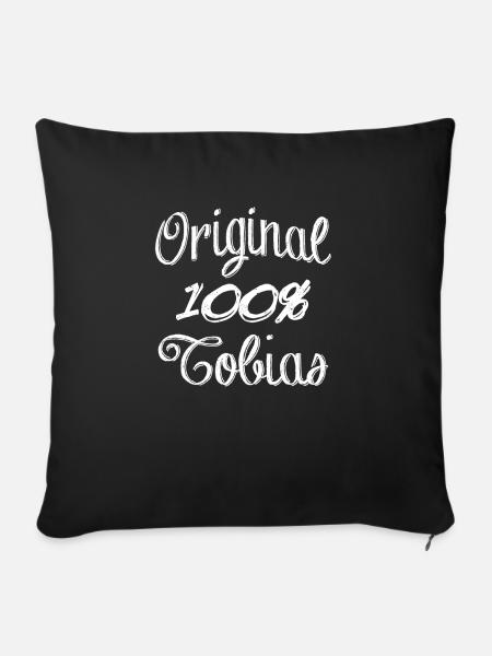 Original 100% Tobias - Sofakissenbezug 45 x 45 cm - Schwarz