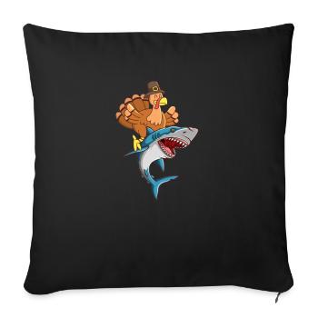 Thanksgiving Day Türkei Reiten Hai Lustige Herbst - Sofakissenbezug 45 x 45 cm - Schwarz - Vorne