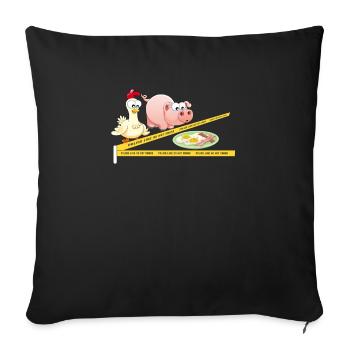 Do not cross police line Pig Chicken Egg - Sofa pillowcase 17,3'' x 17,3'' (45 x 45 cm) - black - Front