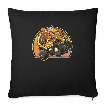 Thanksgiving Day Dinner Turkey Riding Monster - Sofa pillowcase 17,3'' x 17,3'' (45 x 45 cm) - black - Front