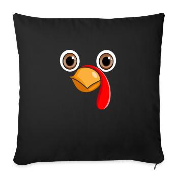 Thanksgiving Day Turkey Face Funny Gobble - Sofa pillowcase 17,3'' x 17,3'' (45 x 45 cm) - black - Front