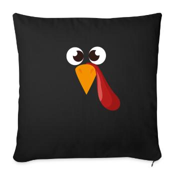 Thanksgiving Day Truthahn Gesicht Lustige Gobble - Sofakissenbezug 45 x 45 cm - Schwarz - Vorne