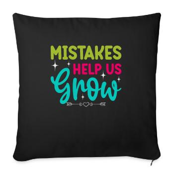 Le premier jour d’école aide à retrouver les erreurs scolaires - Housse de coussin décorative 45 x 45 cm - noir - Devant