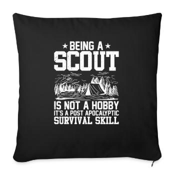 Être scout n’est pas un cadeau scout de loisir - Housse de coussin décorative 45 x 45 cm - noir - Devant