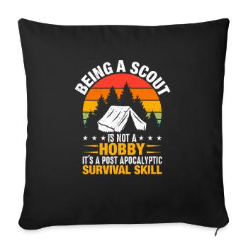 Être scout n’est pas un cadeau scout de loisir - Housse de coussin décorative 45 x 45 cm - noir - Devant