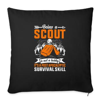 Être scout n’est pas un cadeau scout de loisir - Housse de coussin décorative 45 x 45 cm - noir - Devant