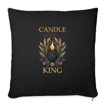 Candle King Floral Boho Candle Making - Housse de coussin décorative 45 x 45 cm - noir - Devant