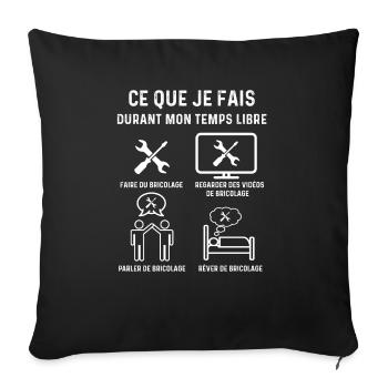 bricolage temps libre bricoleur - Housse de coussin décorative 45 x 45 cm - noir - Devant