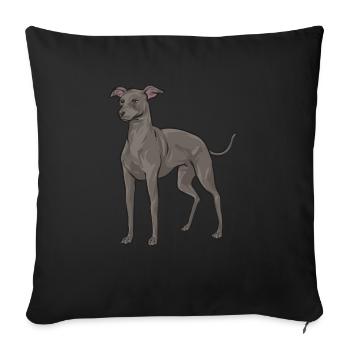 Italian Greyhound Greyhound Dogs - Sofa pillowcase 17,3'' x 17,3'' (45 x 45 cm) - black - Front
