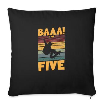 Baaa! J’ai cinq ans - Housse de coussin décorative 45 x 45 cm - noir - Devant