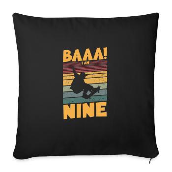 Baaa! I am nine - Sofakissenbezug 45 x 45 cm - Schwarz - Vorne