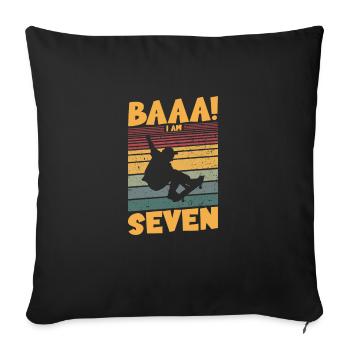 Baaa! J’ai sept ans - Housse de coussin décorative 45 x 45 cm - noir - Devant